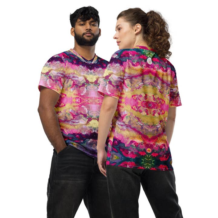 Recycled unisex sports jersey, Sunrise for wholesale by The Pastel Abstract