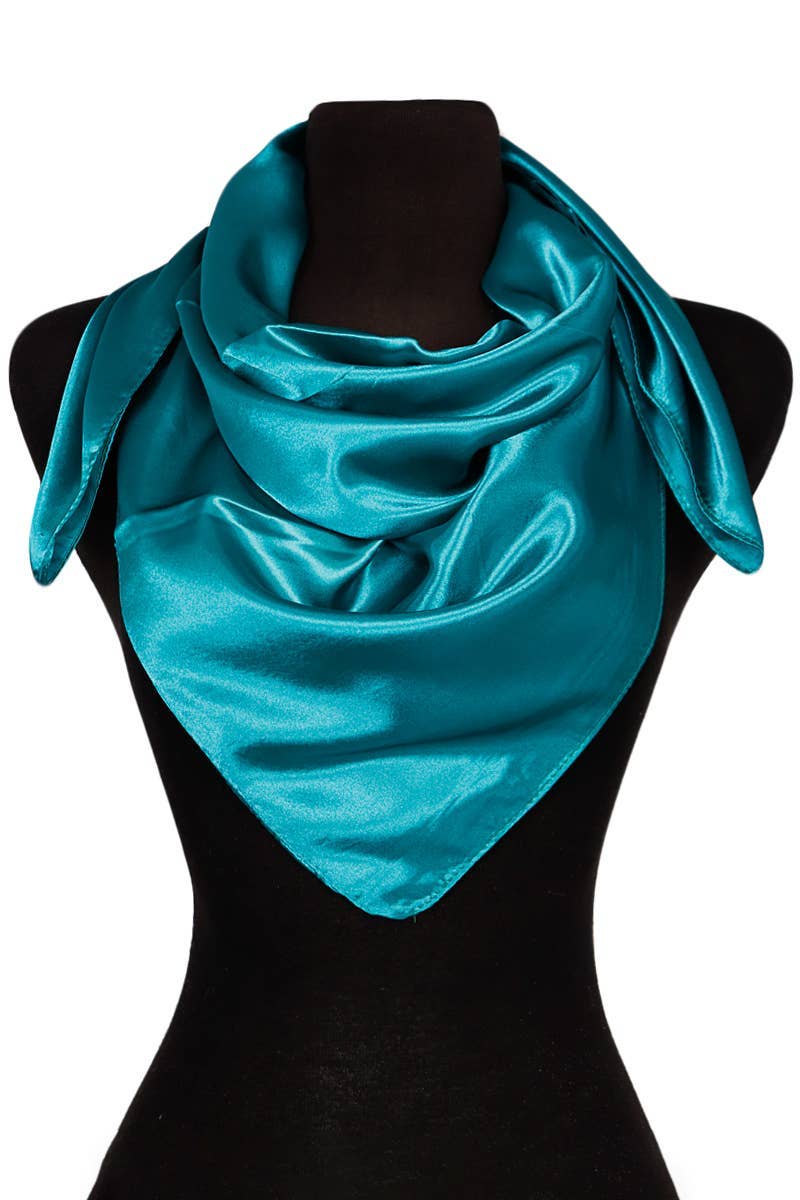 Cap Zone - Vente Écharpe – femme - Foulard carré brillant en satin polyester effet soie13