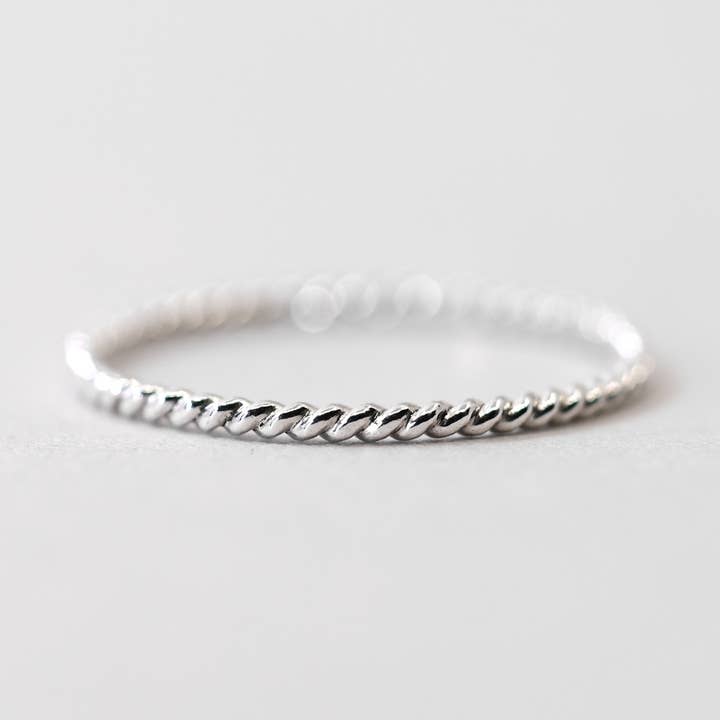 Twist Stacking Ring in Silver for wholesale by The Land of Salt