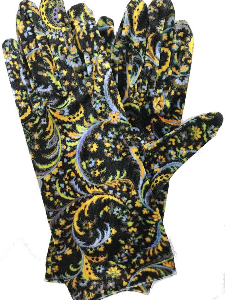 Gants Femme Velours Morgana noir pour la vente par LES PETITS CAPRICES