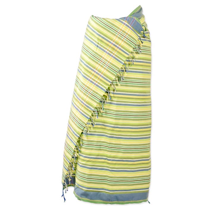 Kikoy Beach Towel Lime Striped for wholesale by Africulture