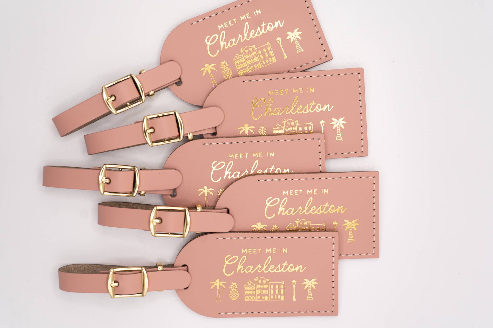 Letter + Leather - Wholesale Luggage Tag - Charleston Luggage Tag Wedding Favor or Travel Souvenir Gift8