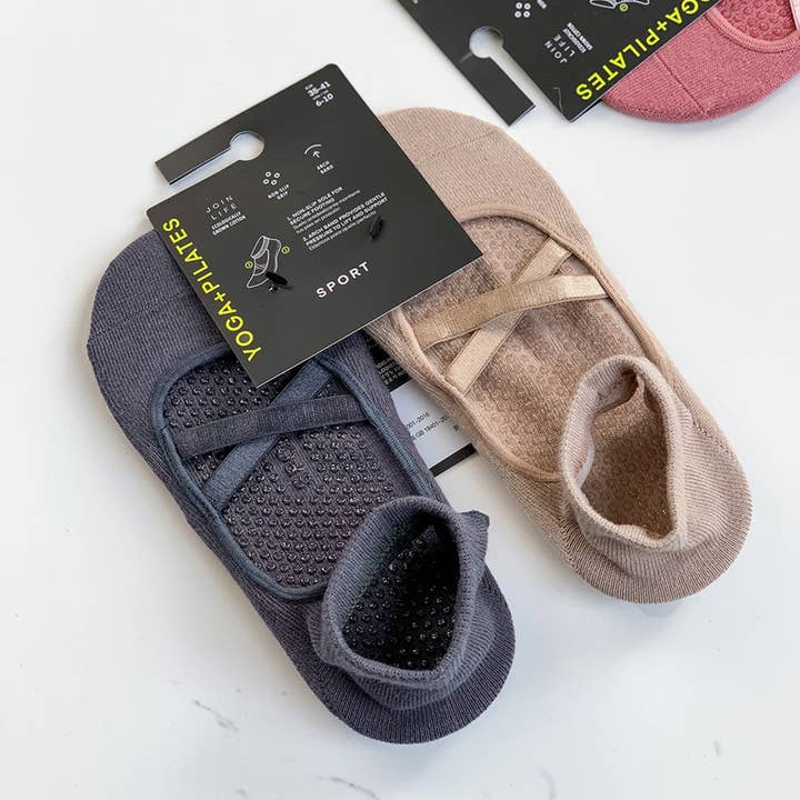 Curvy Fix - Wholesale Socks - Women's - Mary Jane Regular Toe Sports Socks 2 Pack Dark Grey & Khaki