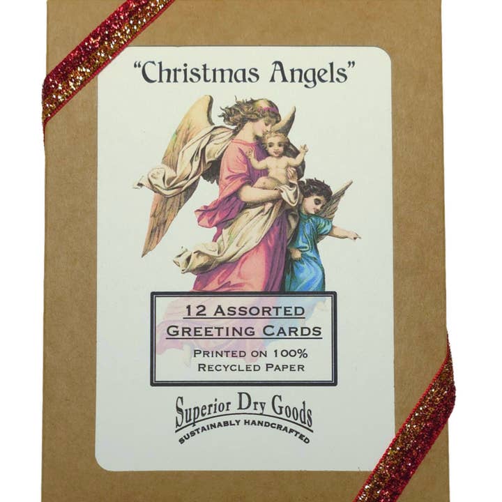 "Christmas Angels" Recycled Greeting Card Set, Religious for wholesale by Superior Dry Goods