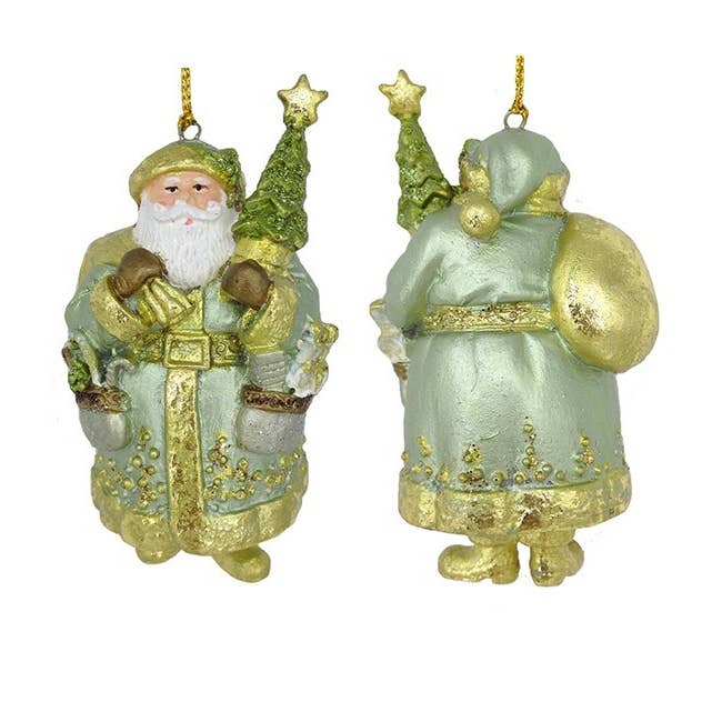 3.5" Santa Holding Tree & Sack Ornament for wholesale by Dekorasyon Gifts Decor