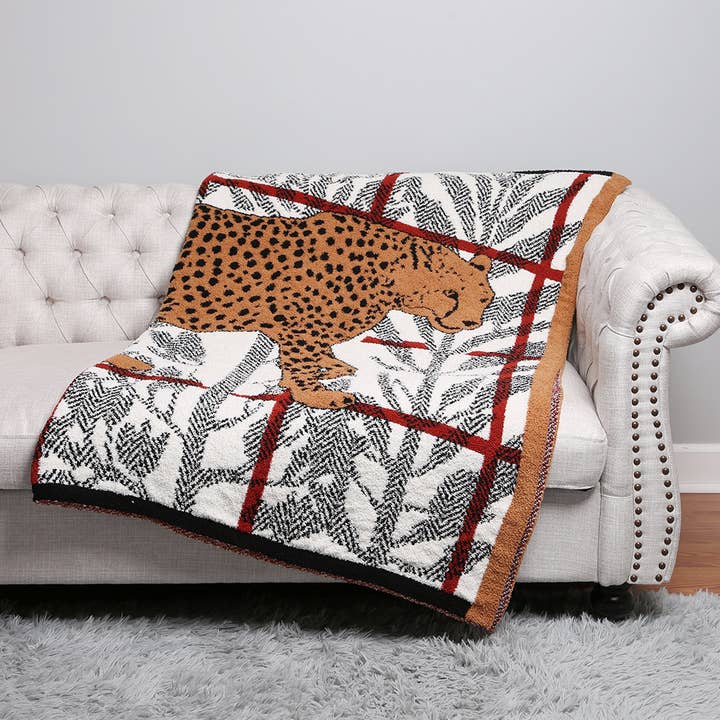 Fashion City - Wholesale Throw Blanket - Cheeta Lion Tiger Forest Design Throw Blanket2