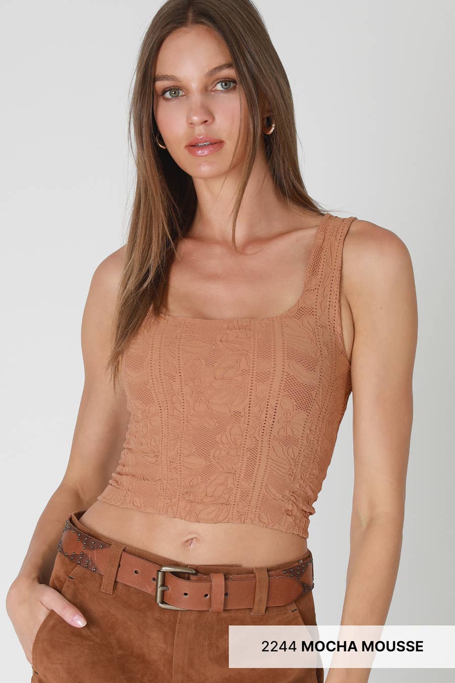 NIKIBIKI - Wholesale Knit Top - Women's - NS8396 - Double Lace Square Crop Top11