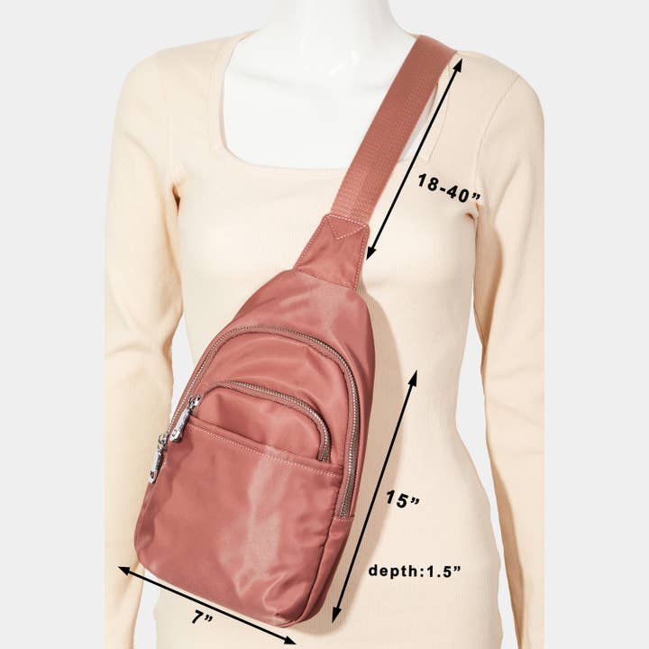 Collections by Fame Accessories - Wholesale Crossbody Bag - Women's - Nylon Sling Bag