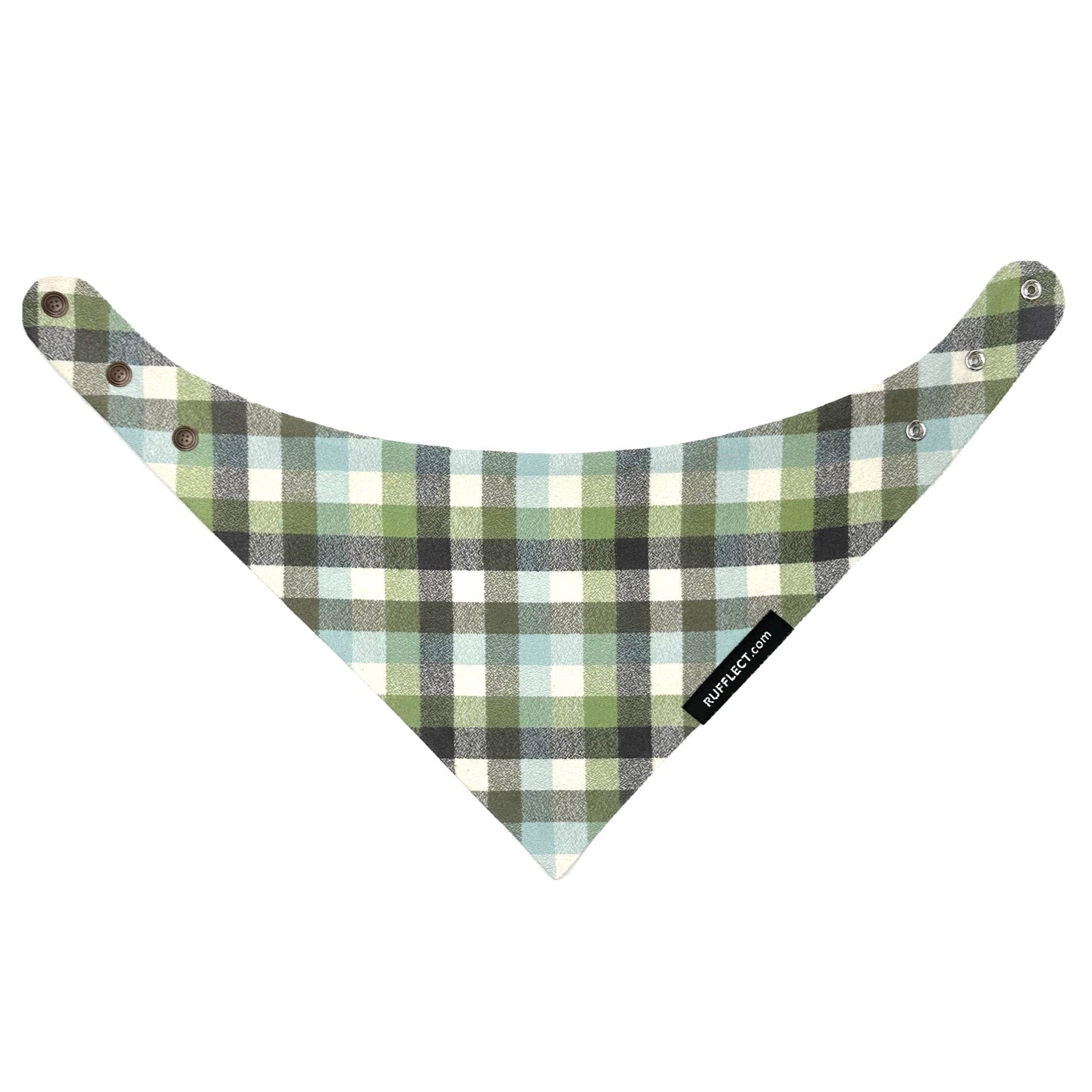 RUFFLECT Dog Bandanas - Vente Bandana – chien - Bandana pour chien RUFFLECT® en flanelle à carreaux Seaglass7