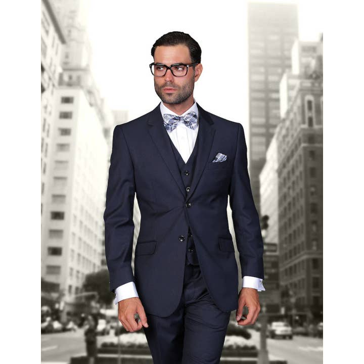 STZV-102-OLIVE-Statement Super 200'S Italian Wool Suit for wholesale by Statement Clothing