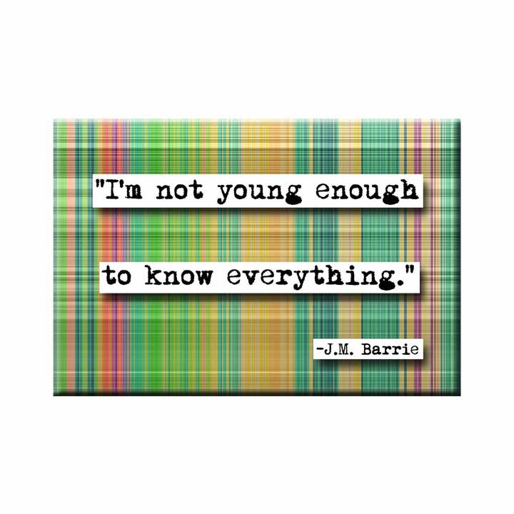 ChicalooKate – wholesale Magnet – J.M. Barrie Not Young Enough Quote Magnet