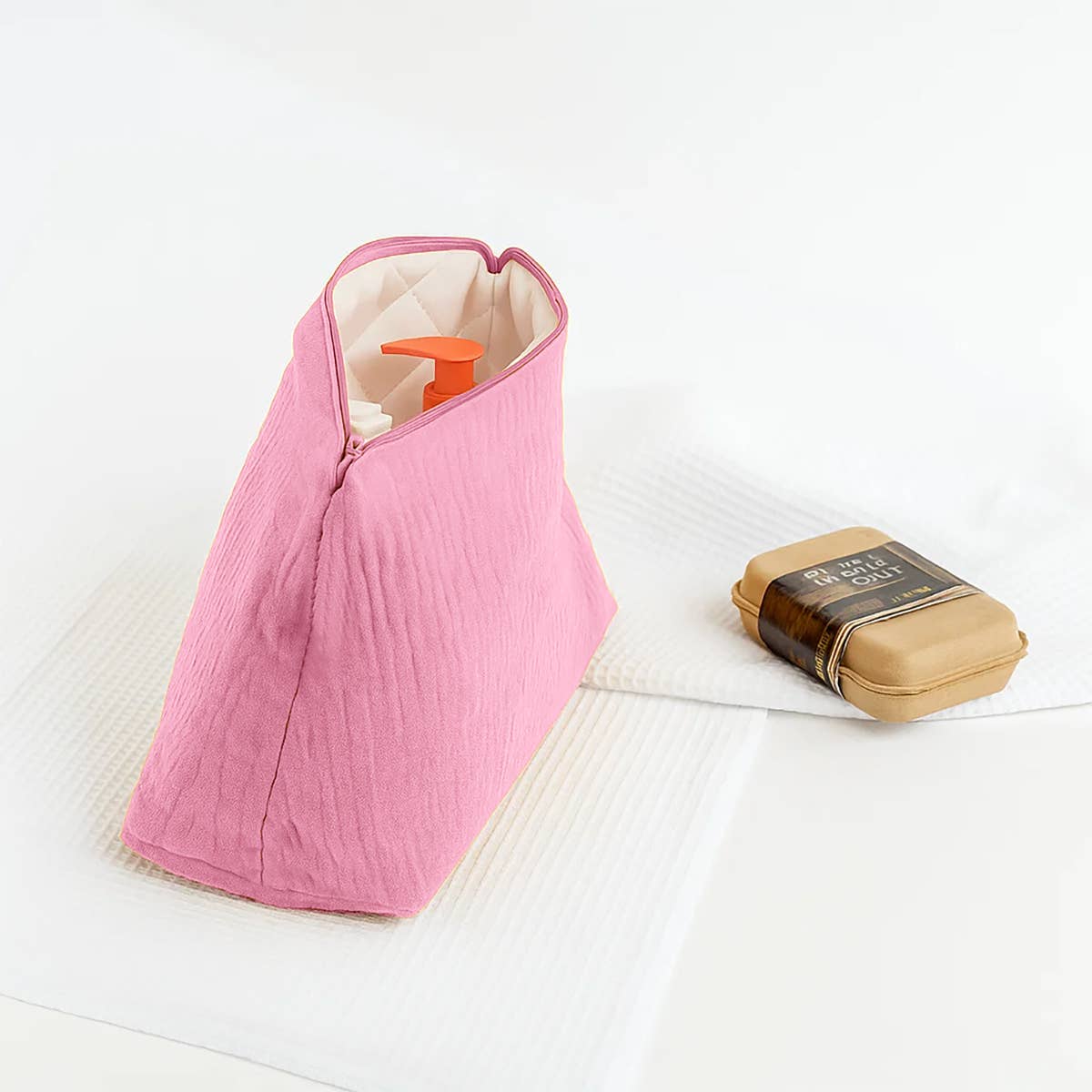 PAPATE - Wholesale Toiletry Bag - Women's - Organic Cotton Toiletry Bag - Pink1