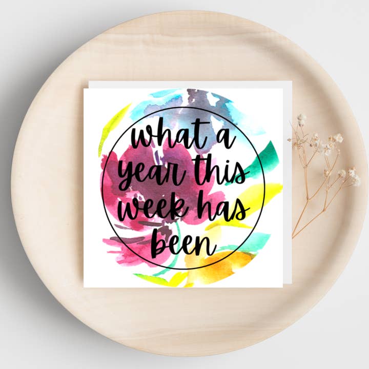 What a Week | Watercolor Card for wholesale by Maria DeVito Palmer Designs LLC