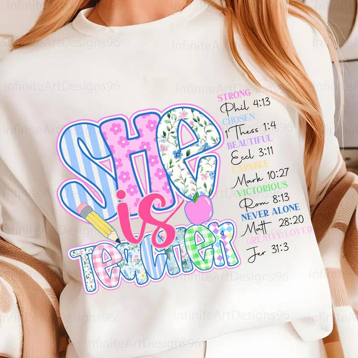 She is Teacher Bible Verse Shirt, Christian Teacher Shirt for wholesale by DLT Ecommerce