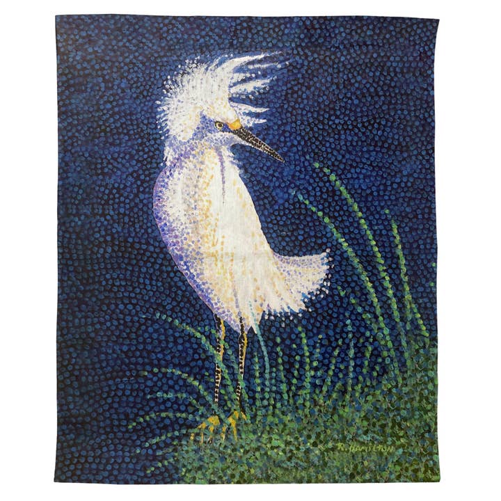 Windy Egret Outdoor Wall Hanging 24x30 for wholesale by Betsy Drake Interiors