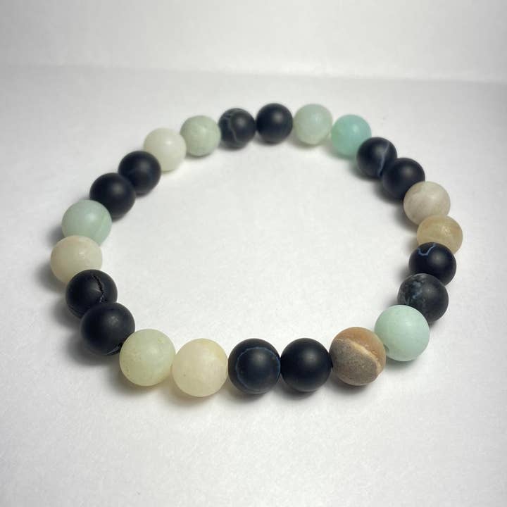 Bracelet Amazonite et Agate Noire pour la vente par Kavisuart