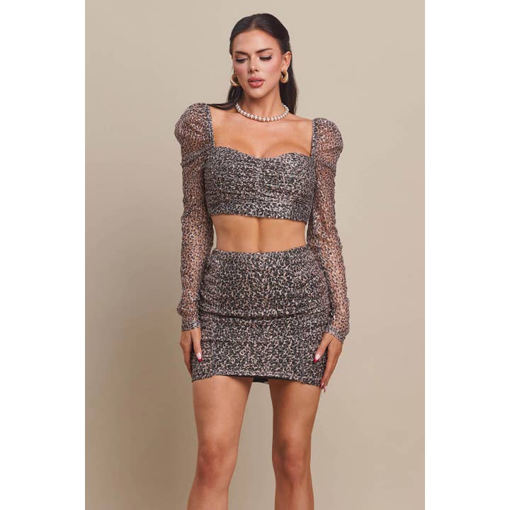 LANGÆRMET TOP I BALLONSTIL MED NEDERDELSÆT for engroshandel hos The Sang