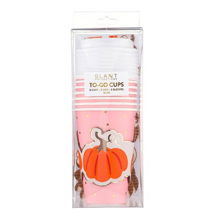Slant Collections by Creative Brands - Wholesale Disposable Cup - Paper To-Go Cups - Pumpkin - 8ct1