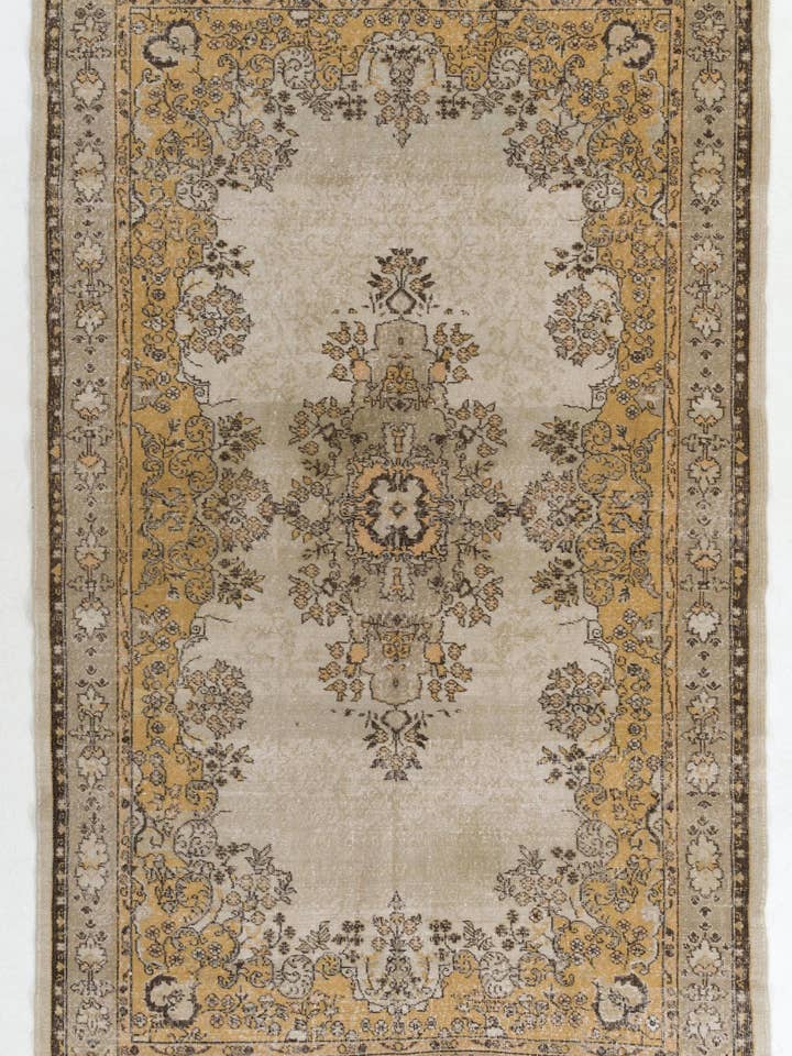 Alfombra vintage fina de lana turca hecha a mano, de 6,7 x 10,6 pies para venta al por mayor de Rug Specialist LLC.
