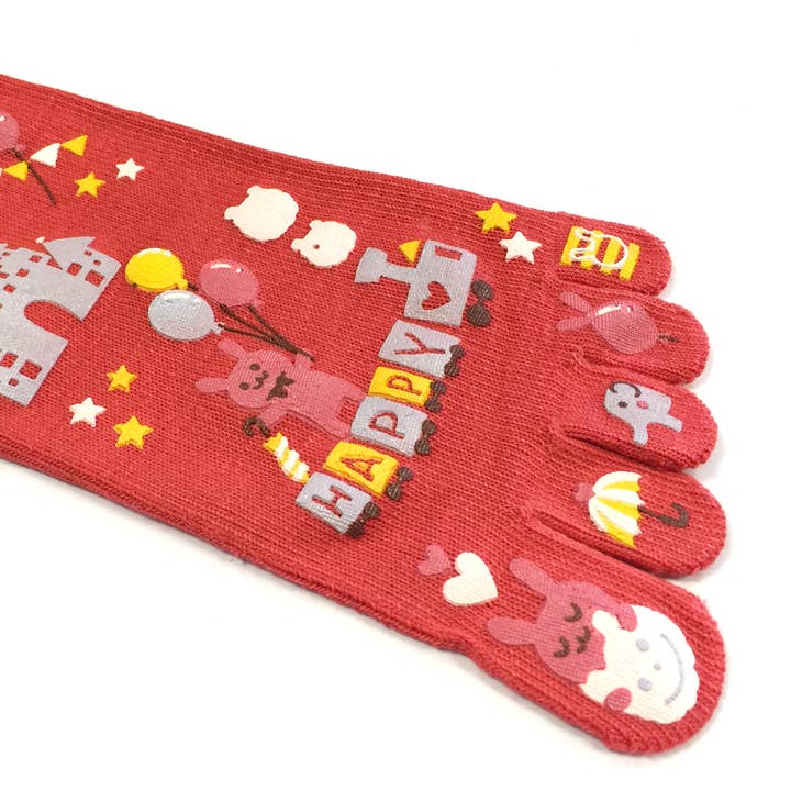 Wrapables.com - Wholesale Socks - Women's - Wrapables Amusement Park Socks Five Toe Socks (Set of 3)4