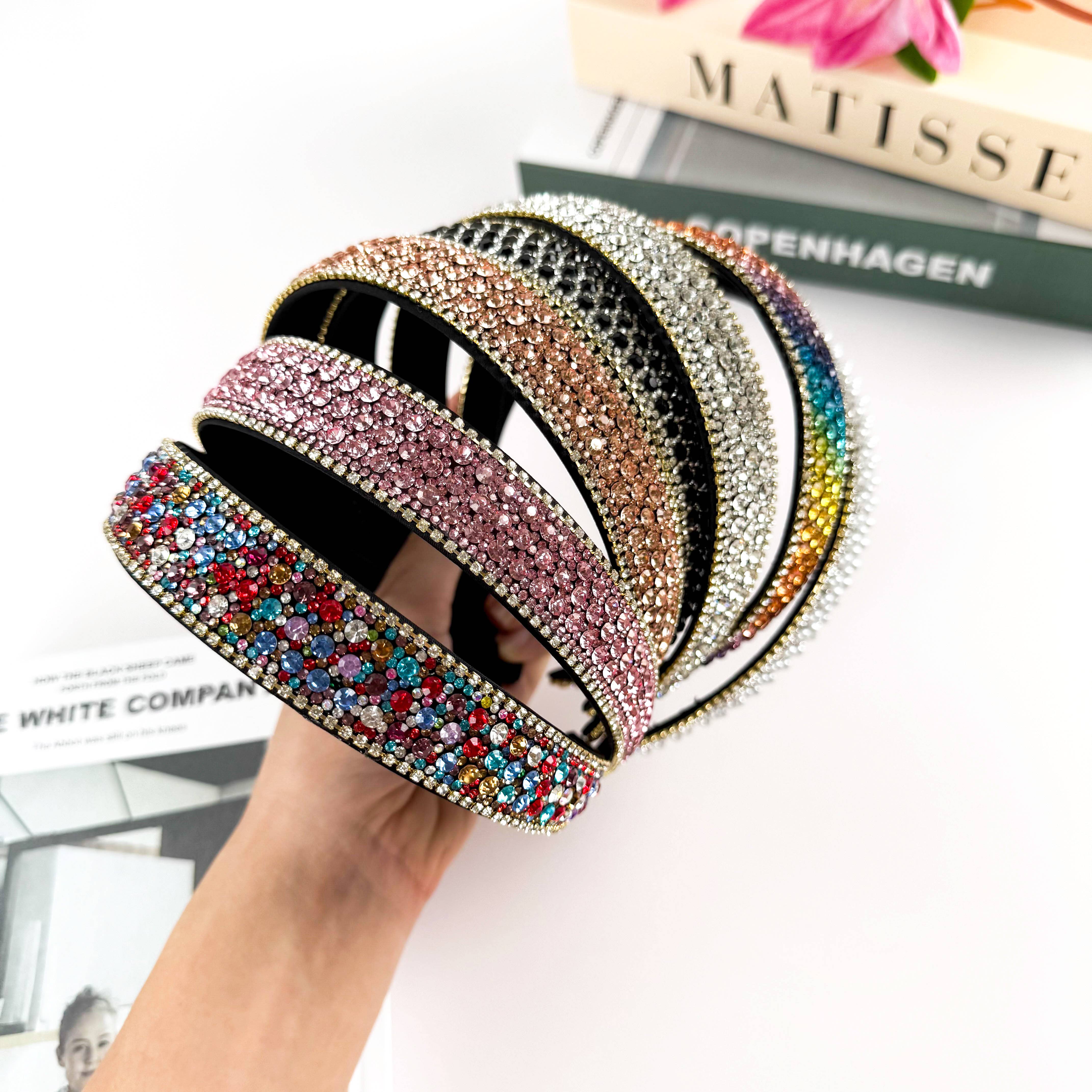 Tourtiwi – wholesale Fashion headband – women's – Bright Multi-Color Diamond Headband5