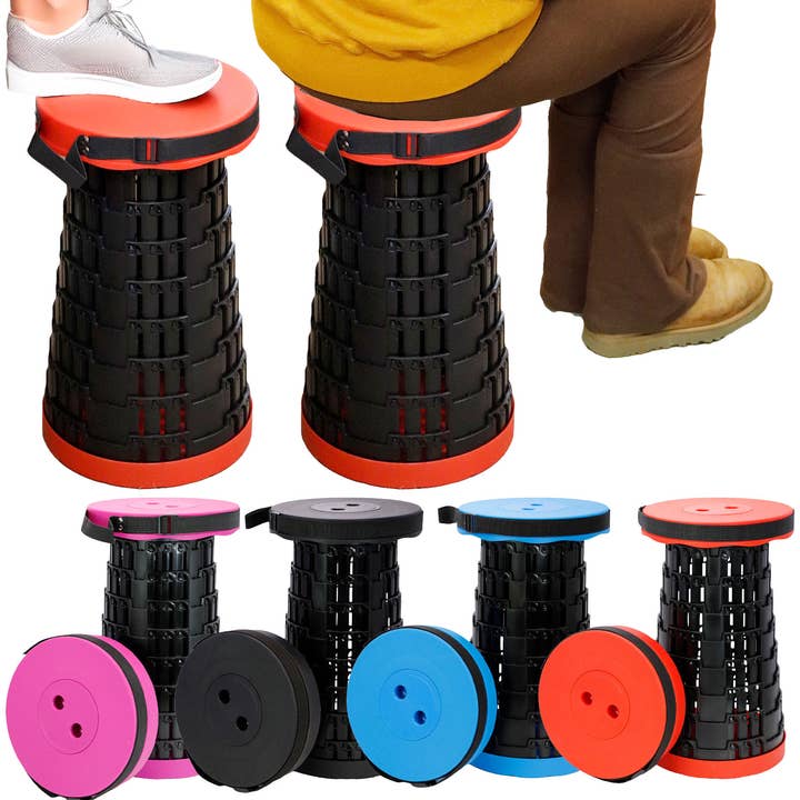 ASSORTED Black Portable Retractable Telescoping Stool for wholesale on Faire