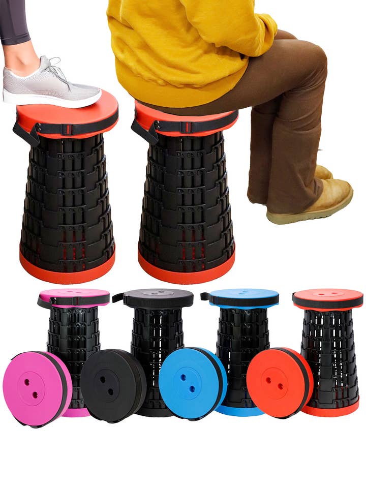 Tabouret télescopique portable noir rétractable pour la vente par Cap Zone