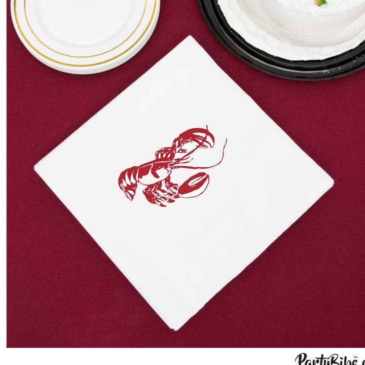 Hummer-/Langusten-Servietten, 25 Stück, Luncheon-Größe, weiß für den Großhandel von Party Bibs