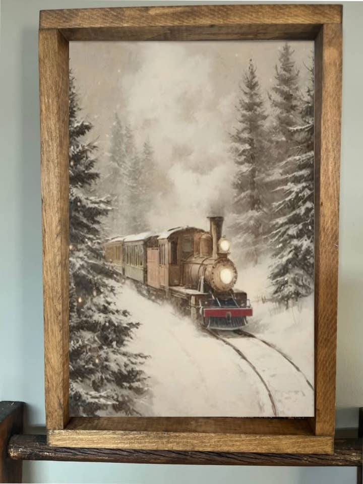 Train Through the Forrest Farmhouse Sign for wholesale by Stir Crazy Signs