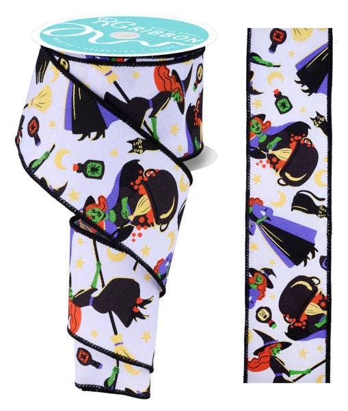 Trendy tree - Vente Ruban – emballage cadeau - Ruban Sorcière Vintage Blanc/Noir/Lavande/Orange 2,5" X10Yd RGF1977270