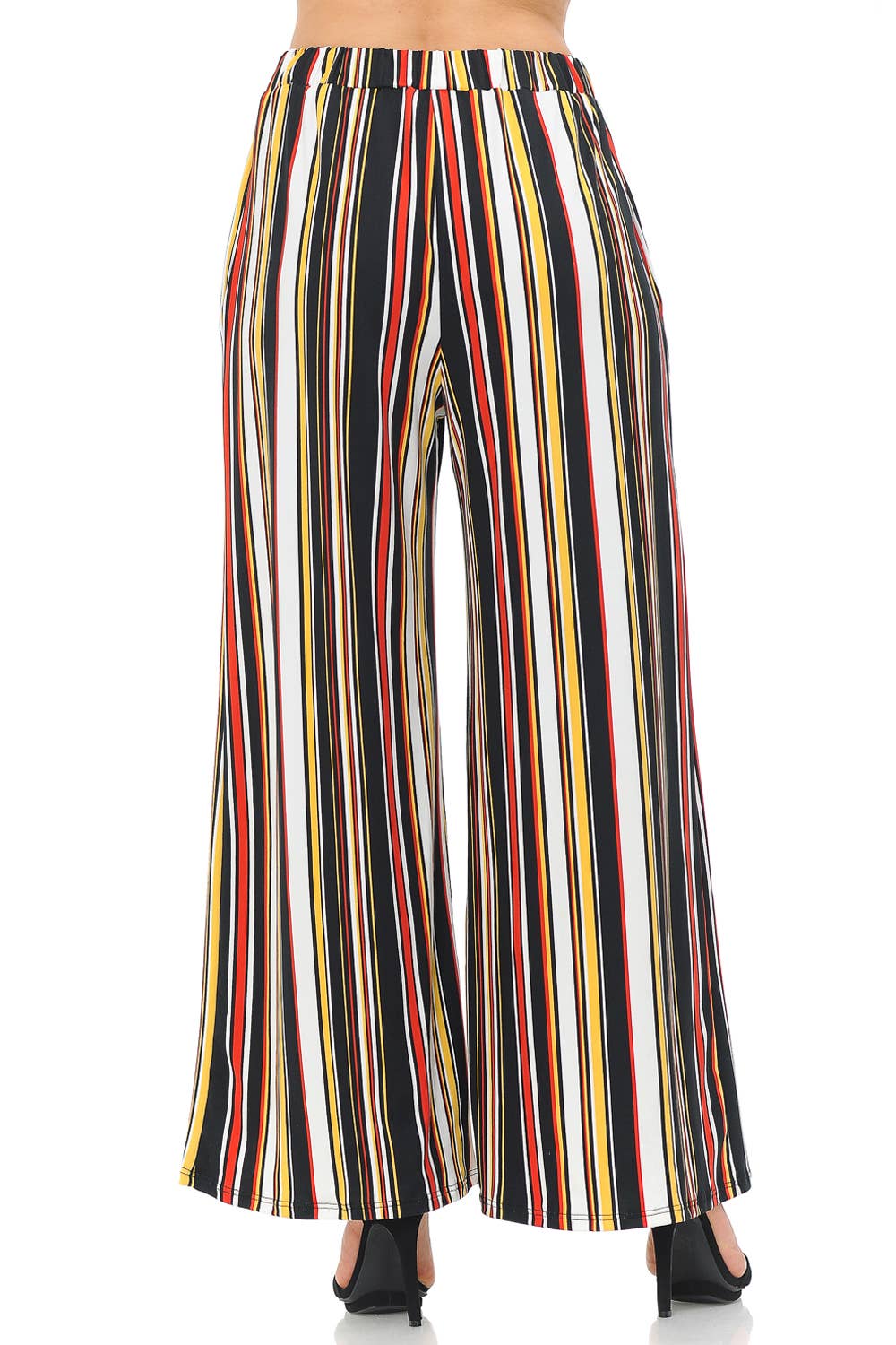 Allium - Wholesale Pants - Women's - Striped Palazzo Pants with Pockets3