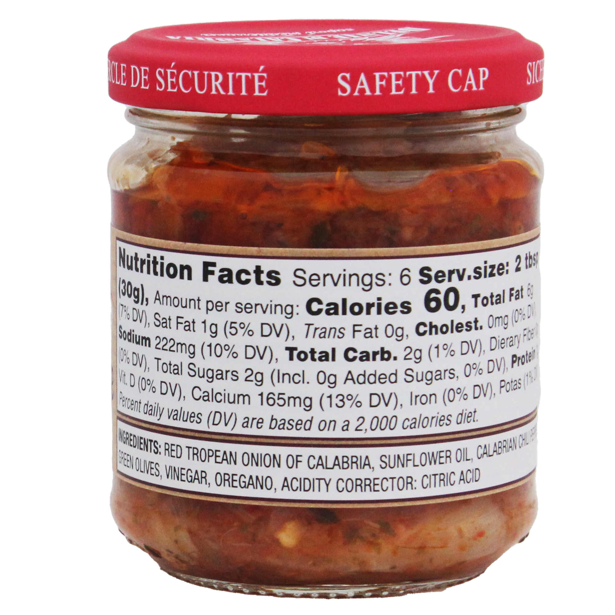 M5 Corporation - Vente Sauces - Sauce à l'oignon rouge au chili de Calabre - 6,35 oz (180 g)2