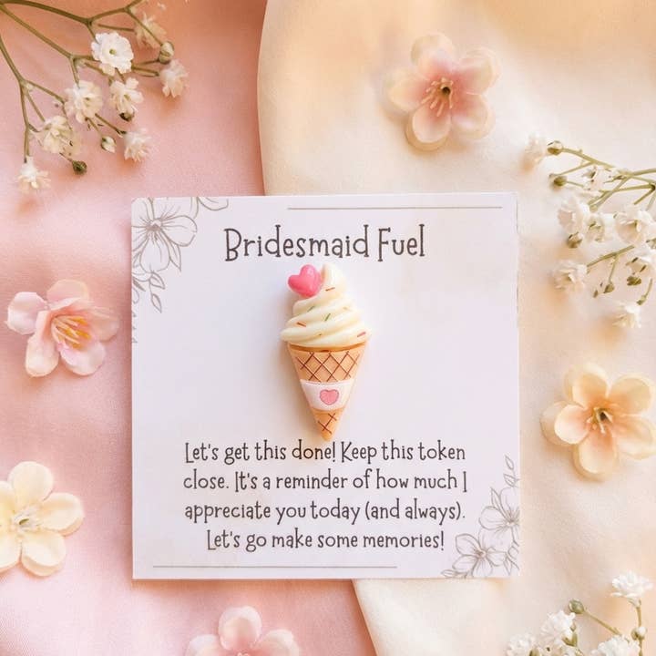 Bridesmaid Pocket Hug Thank You Ice Cream Keepsake Token for wholesale by Pocket Hugs Co