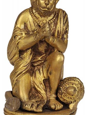 6" Humble Hanuman i messing | Håndlavet | Made In India for engroshandel hos Exotic India Art