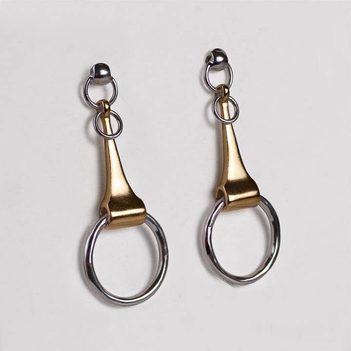 URBAN-EQUESTRIAN - Wholesale Dangle Earrings - Camden - Equestrian Horse Bit Earring in Two Tone8