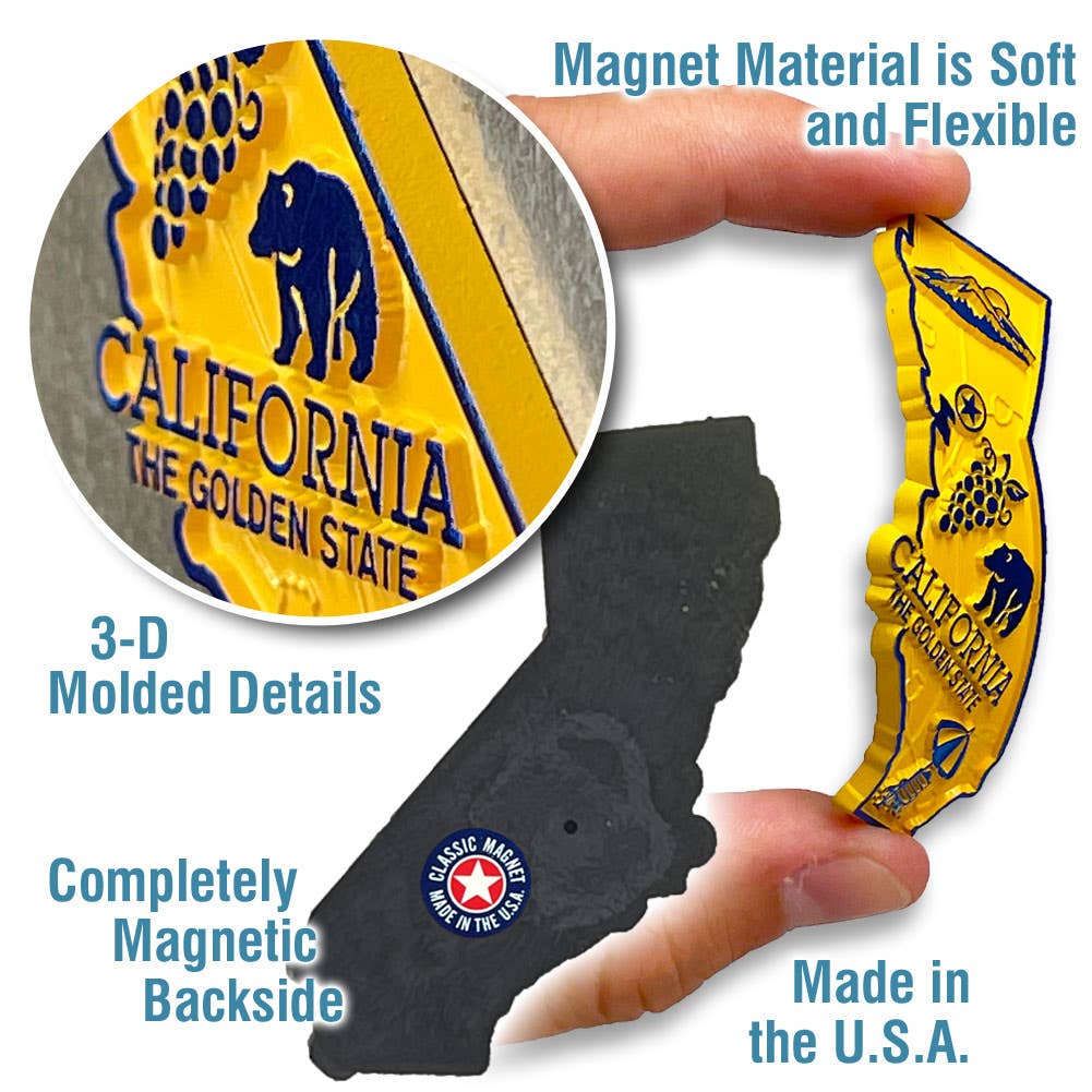 7 Star - Wholesale Magnet - California - CA Small State Magnet, Made in USA2