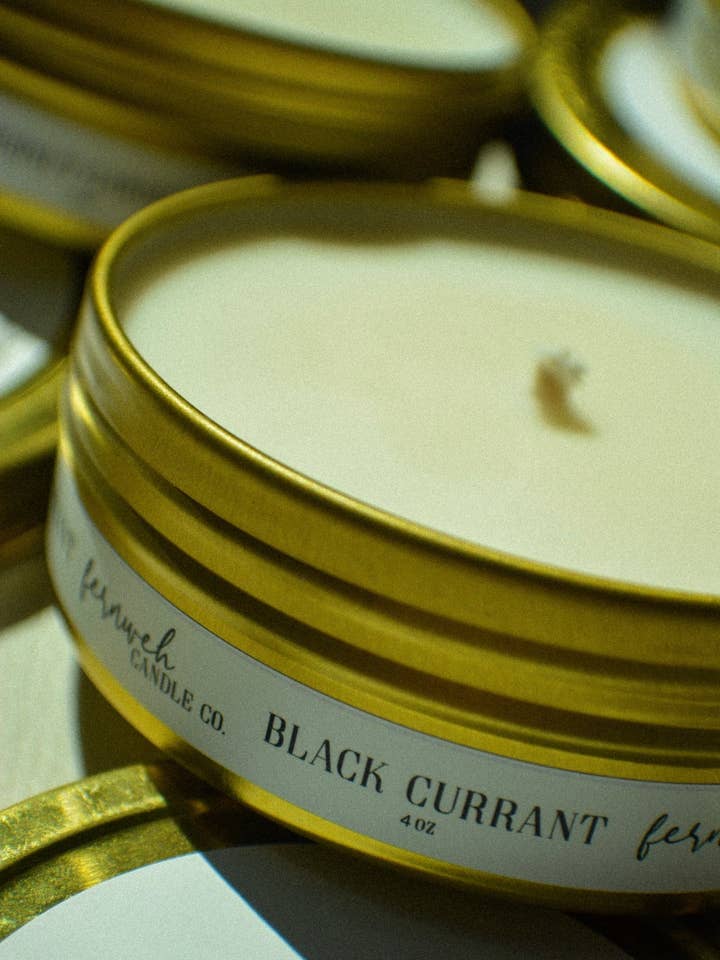 Black Currant Tin for wholesale by Fernweh Candle Co.