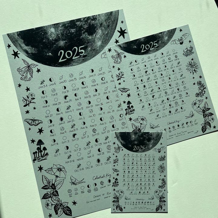 Poster do Calendário Celestial 2025 de 11'' x 17'' por atacado de Rivtak