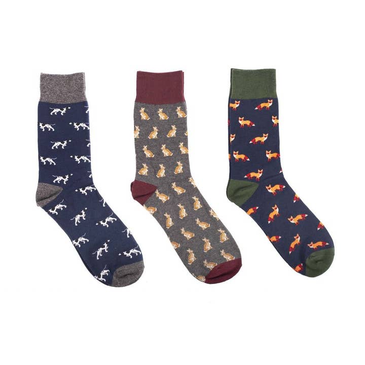 3 Pack Heritage Animal Socks for wholesale by Eurostick