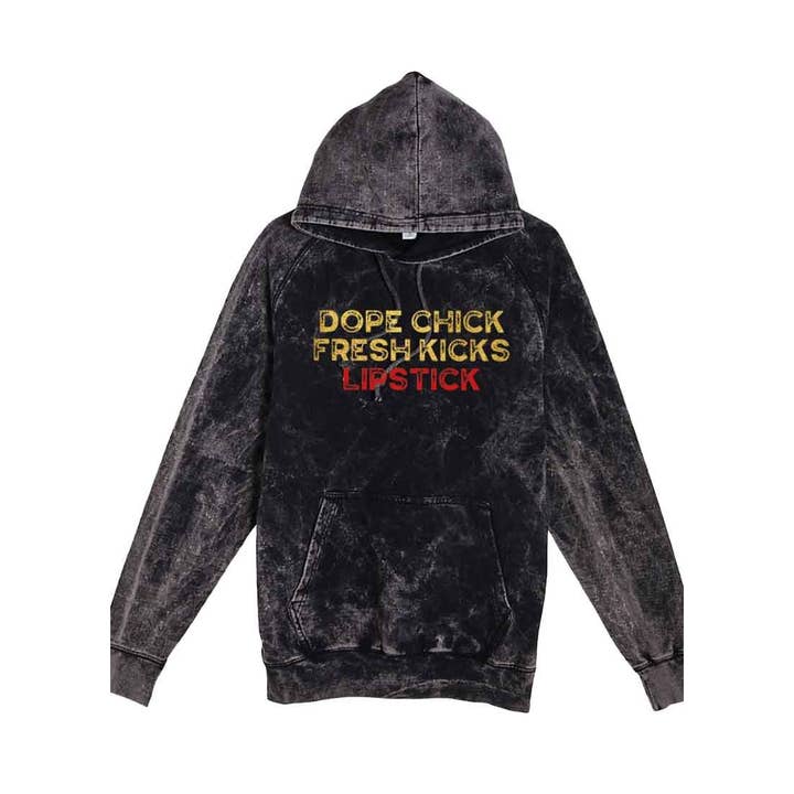 FELPA CON CAPPUCCIO DA DONNA DOPE CHICK GLEELER GRAPHIC MINERAL WASH per la vendita all'ingrosso da parte di Polar bee