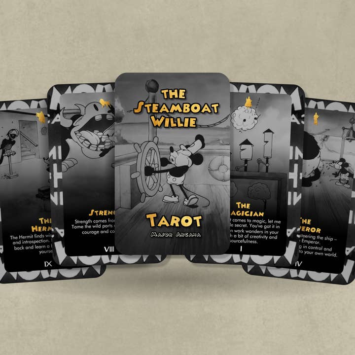Ibiza Tarot USA - Wholesale Tarot Cards - The Steamboat Willie Tarot - Major Arcana - Mickie and Minni