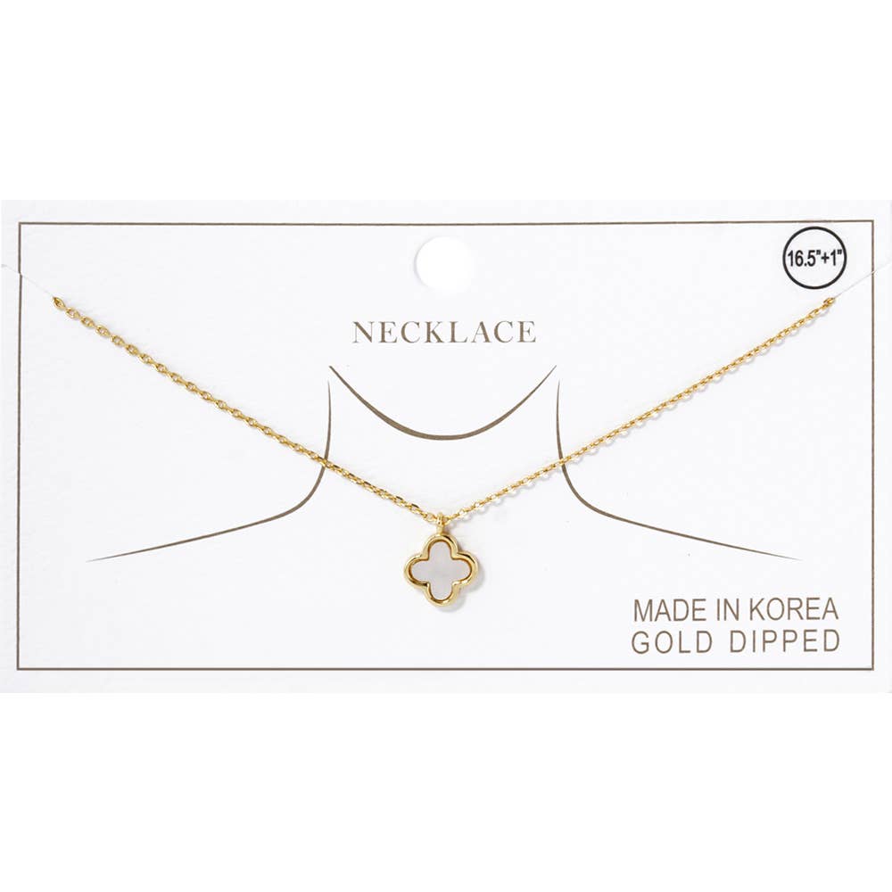 Sensibling Corp. - Wholesale Pendant/Charm Necklace - Gold Dipped Quatrefoil Pendant Necklace7