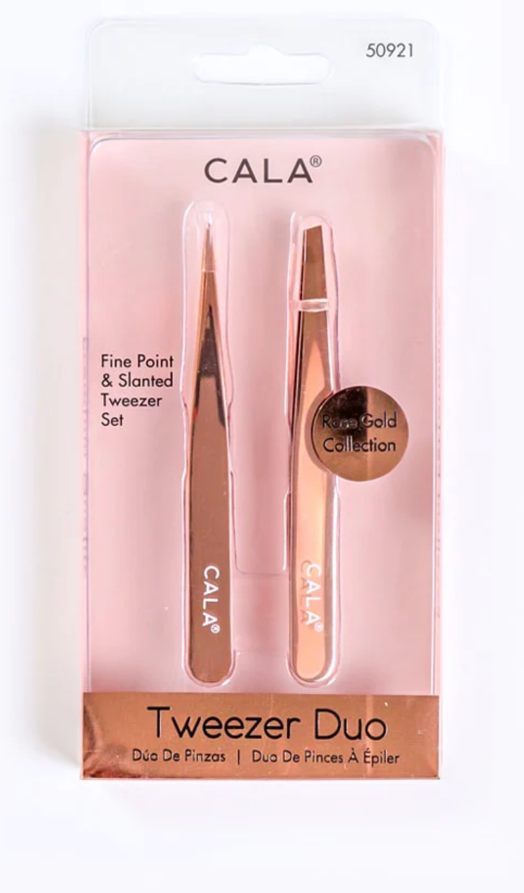 Best Beauty Group - Wholesale Tweezers - CALA Soft Touch: Tweezer Duo Fine Point & Slanted Set7