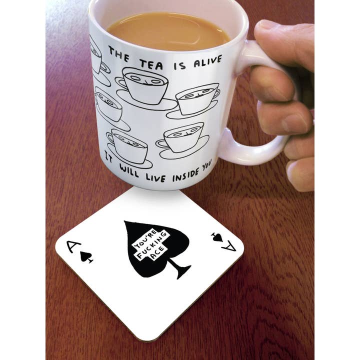 David Shrigley x Brainbox Candy - Wholesale Coasters - Funny Gift David Shrigley Coaster - Fucking Ace1