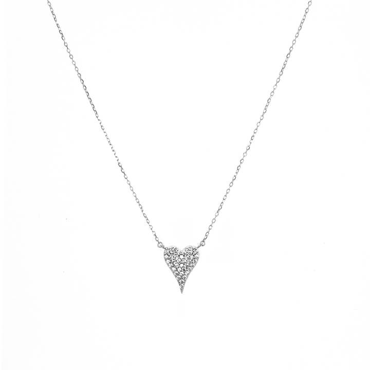 Marlyn Schiff - Wholesale Pendant/Charm Necklace - sterling pave heart necklace