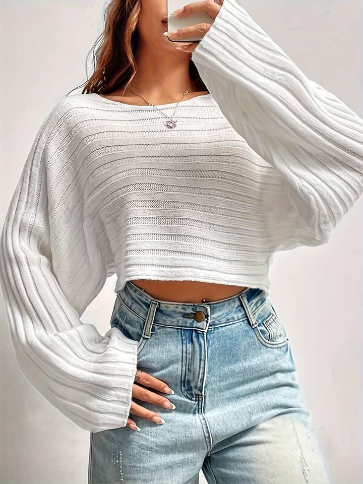 Lily Clothing - Wholesale Knit Sweater - Women's - Versatile solid color loose knitted sweater4