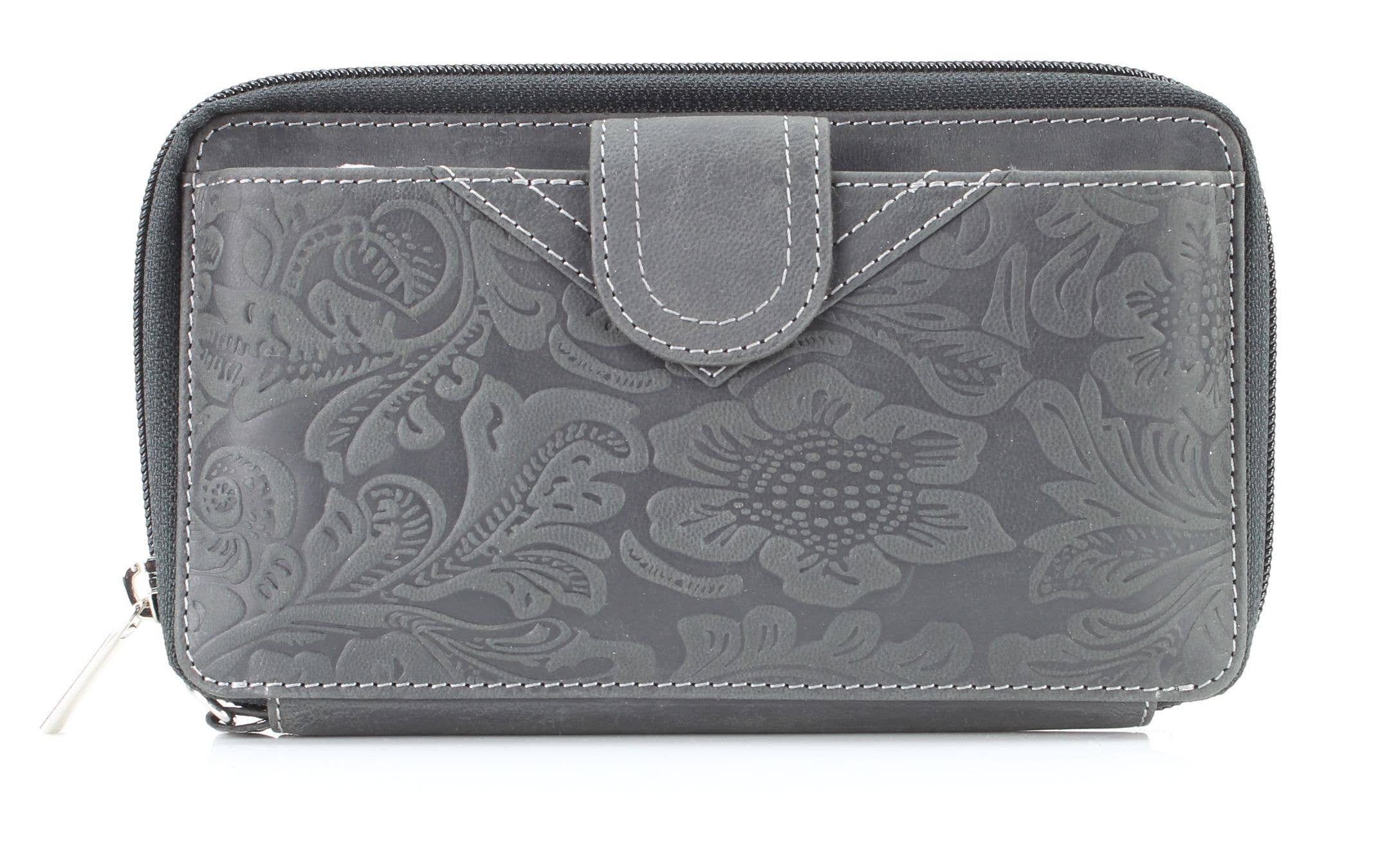 Leather Impressions Inc - Wholesale Wristlet - American Bison Floral Tooled Ladies Wristlet12