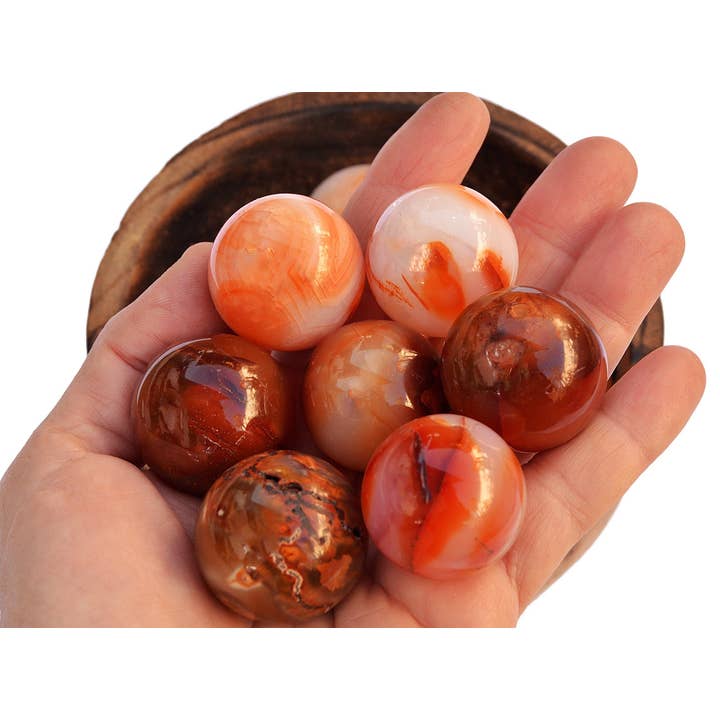Kaia & Crystals - Wholesale Spiritual Stone/Crystal - Red Carnelian Sphere Stone (45mm - 65mm)
