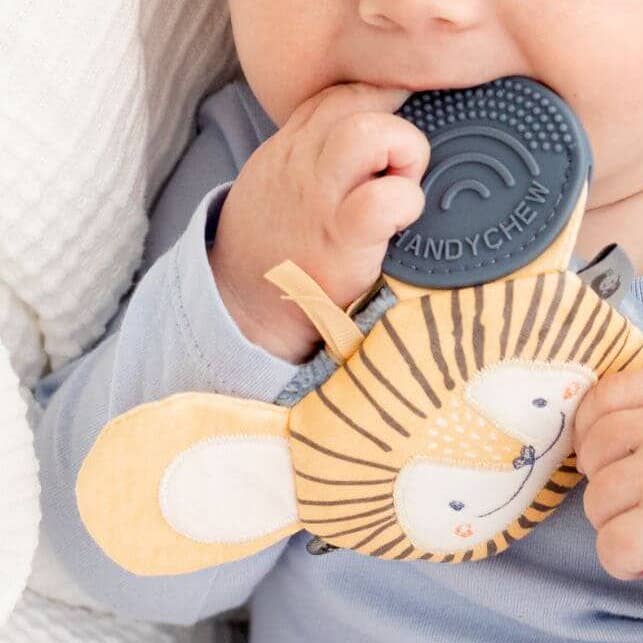 Handychew Sensory Baby Teething Toy - Bertie the Lion for wholesale by Cheeky Chompers US