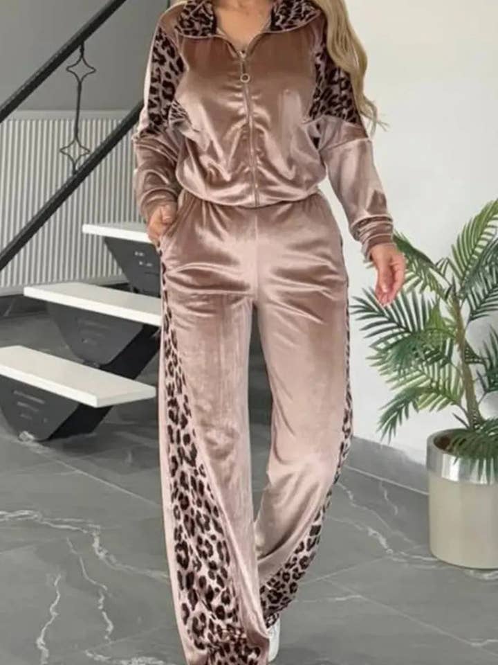 Mccolin - Wholesale Lounge Set - Women's - Leopard Print Casual Pants Set3